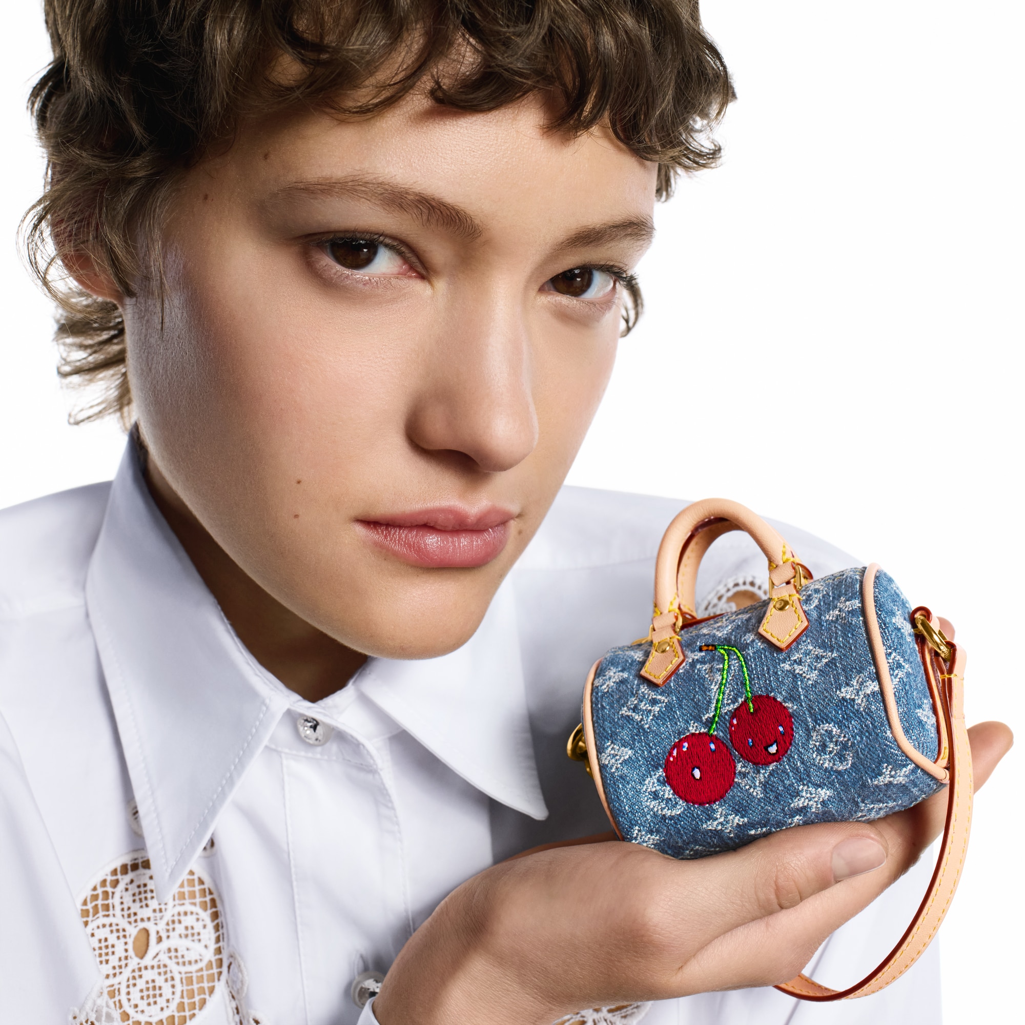Louis Vuitton Speedy キーホルダー LV x TM Micro Speedy Denim Cerise Bag Charm S00